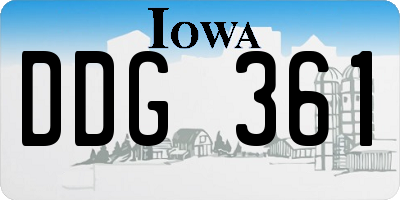 IA license plate DDG361