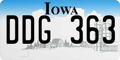 IA license plate DDG363