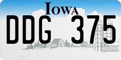 IA license plate DDG375