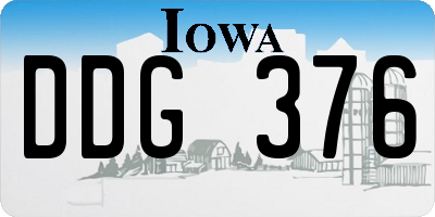 IA license plate DDG376