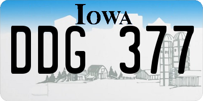 IA license plate DDG377