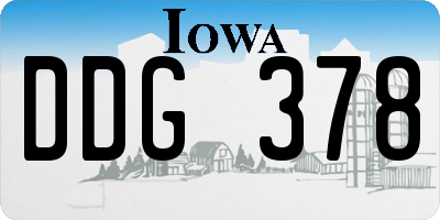 IA license plate DDG378
