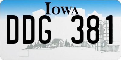 IA license plate DDG381