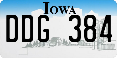IA license plate DDG384