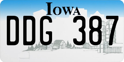 IA license plate DDG387