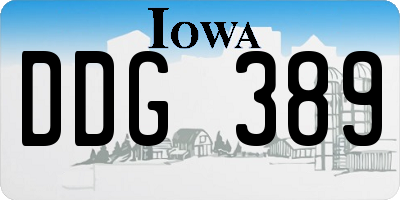 IA license plate DDG389