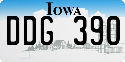 IA license plate DDG390