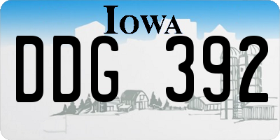 IA license plate DDG392