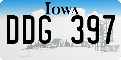 IA license plate DDG397