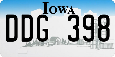 IA license plate DDG398