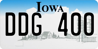 IA license plate DDG400