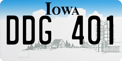 IA license plate DDG401