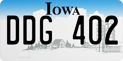 IA license plate DDG402