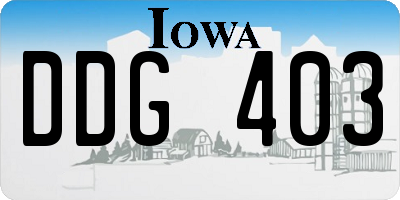 IA license plate DDG403