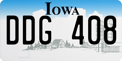 IA license plate DDG408