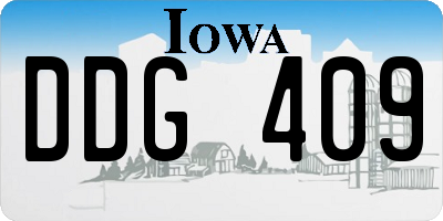 IA license plate DDG409