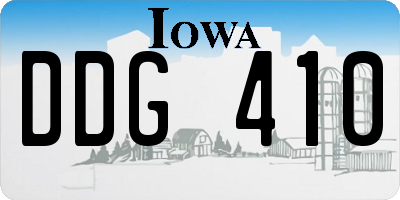 IA license plate DDG410