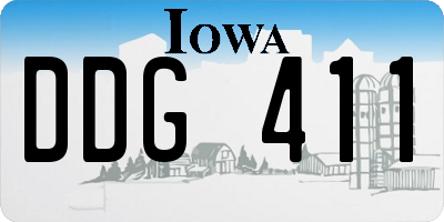 IA license plate DDG411