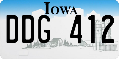 IA license plate DDG412