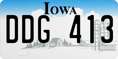 IA license plate DDG413