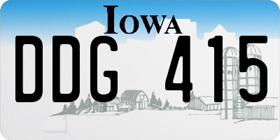 IA license plate DDG415