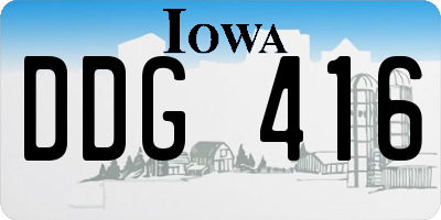 IA license plate DDG416