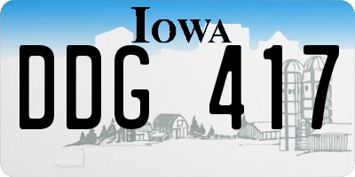 IA license plate DDG417