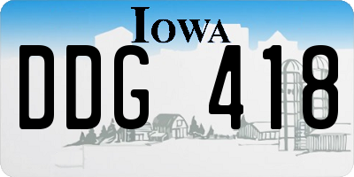 IA license plate DDG418