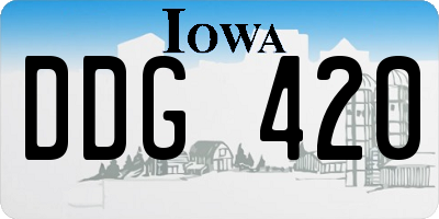 IA license plate DDG420