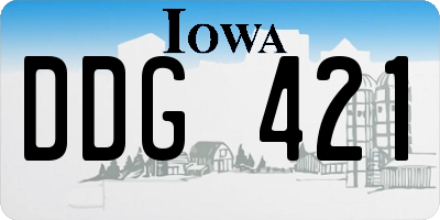 IA license plate DDG421