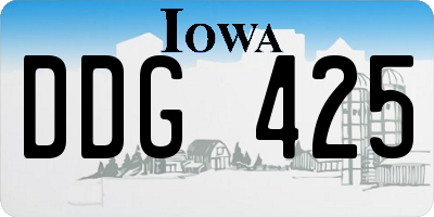IA license plate DDG425