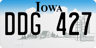 IA license plate DDG427