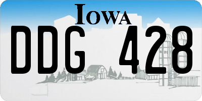 IA license plate DDG428