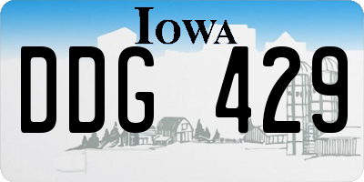IA license plate DDG429