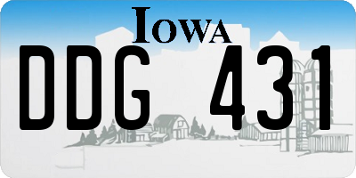 IA license plate DDG431