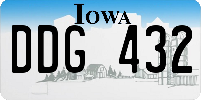 IA license plate DDG432