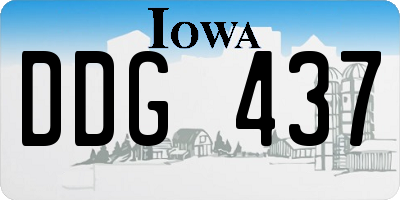 IA license plate DDG437