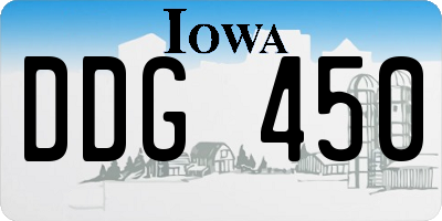 IA license plate DDG450