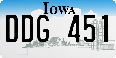 IA license plate DDG451