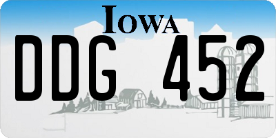 IA license plate DDG452