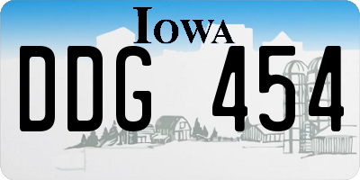 IA license plate DDG454