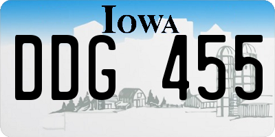 IA license plate DDG455