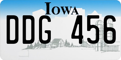 IA license plate DDG456
