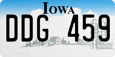 IA license plate DDG459