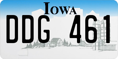 IA license plate DDG461