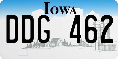 IA license plate DDG462