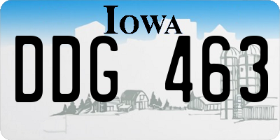 IA license plate DDG463