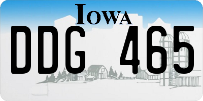 IA license plate DDG465