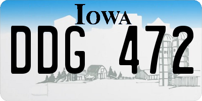 IA license plate DDG472