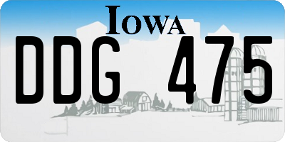 IA license plate DDG475